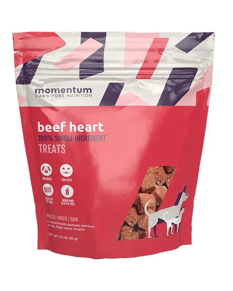 Momentum Freeze-Dried Beef Hearts Dog & Cat Treats 3oz