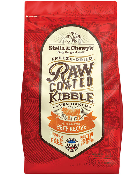 Stella & Chewy’s Raw Coated Kibble Grass-Fed Beef Dog Food 22lb