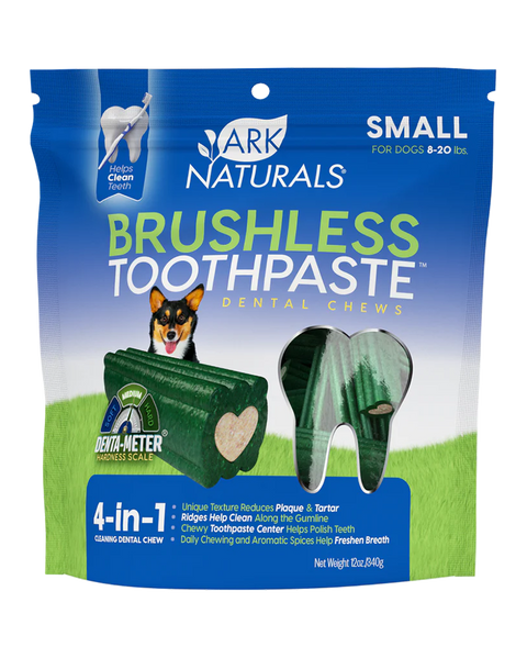 Ark Naturals Brushless Toothpaste Dental Chews for Dogs - Small 12oz