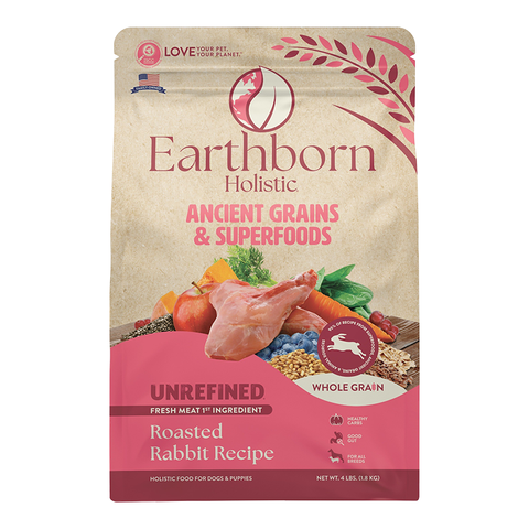 Earthborn Holistic Unrefined Ancient Grains Rabbit Dry Dog Food 4lb
