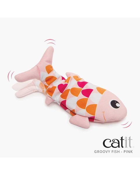 Catit Groovy Fish Motion Activated Cat Toy - Pink