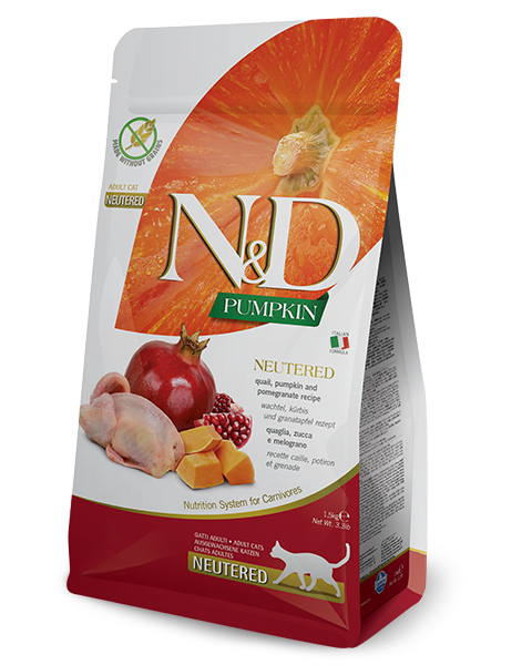 Farmina N&D Pumpkin Quail & Pomegranate Adult Neutered Dry Cat Food 3.3lb