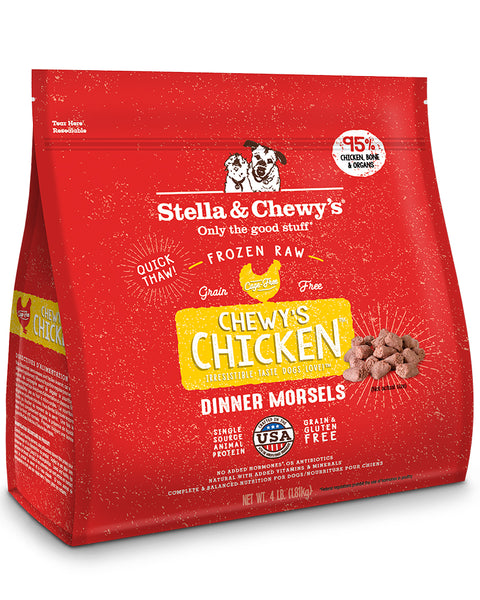 Stella & Chewy’s Frozen Raw Chicken Dog Dinner Morsels for Dogs 4lb