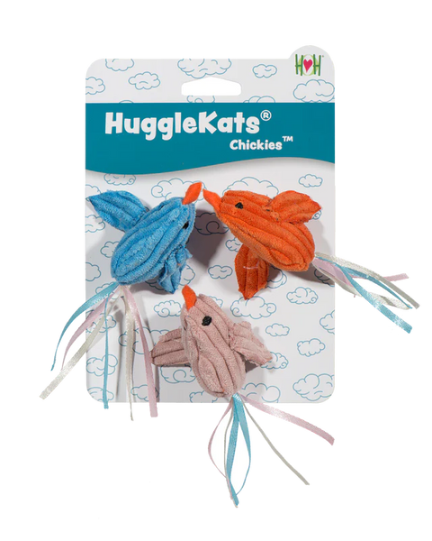 HuggleKats® Chickies Interactive Catnip Cat Toy 3-Pack