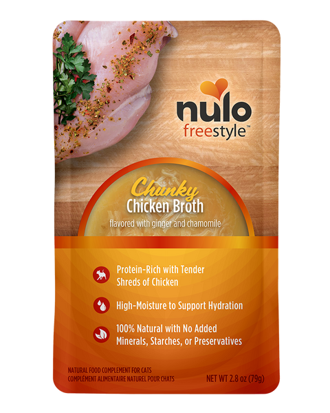Nulo Freestyle Chunky Chicken Broth for Cats 2.8oz Pouch