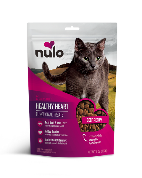 Nulo Healthy Heart Beef Recipe Functional Cat Treats 4oz