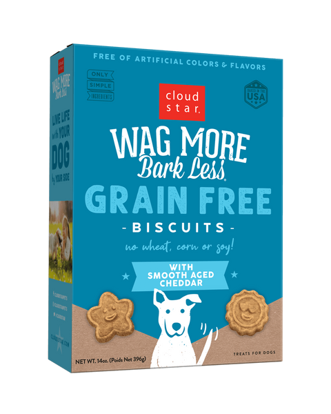 Wag More Bark Less Grain-Free Dog Biscuits: Smooth Aged Cheddar 14oz