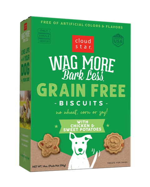 Wag More Bark Less Grain-Free Dog Biscuits:  Chicken & Sweet Potato 14oz