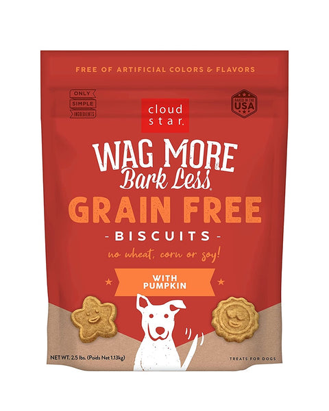 Wag More Bark Less Grain-Free Dog Biscuits: Pumpkin 2.5lb