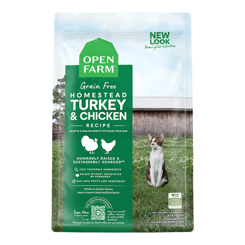 Open Farm Homestead Turkey & Chicken Dry Cat Food 4lb