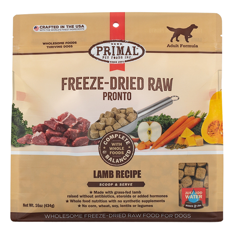Primal Pronto Freeze-Dried Lamb Canine Formula 16oz