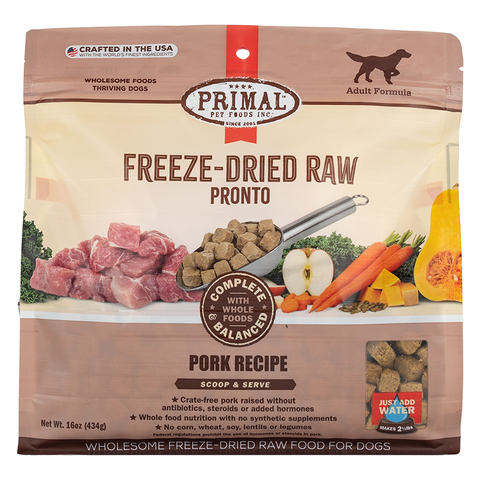 Primal Pronto Freeze-Dried Pork Canine Formula 16oz