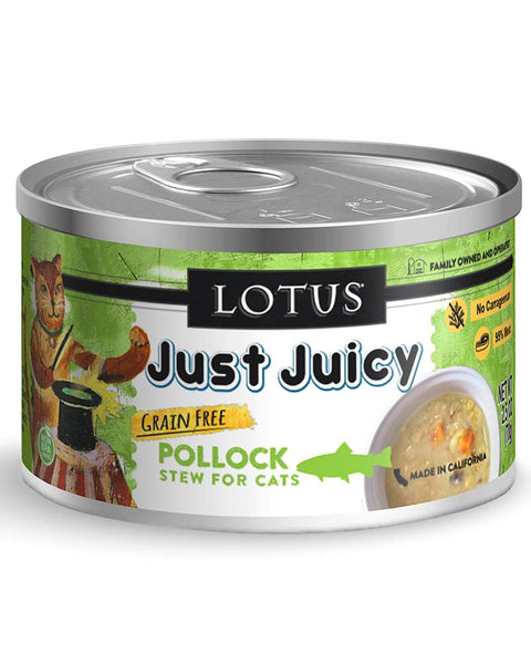 Lotus Just Juicy Pollock Stew Wet Cat Food 2.75oz