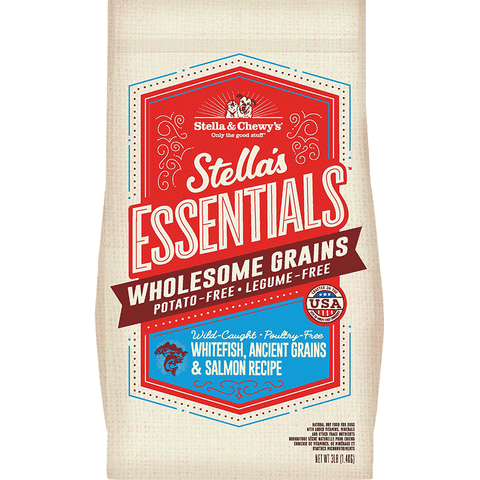 Stella & Chewy's Essentials Whitefish, Salmon & Ancient Grains Dog Food 25lb