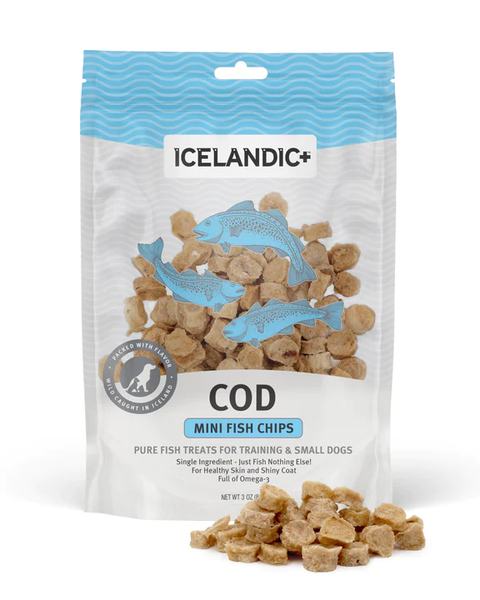 Icelandic+ Cod Mini Fish Chips For Training & Small Dogs 2.5oz