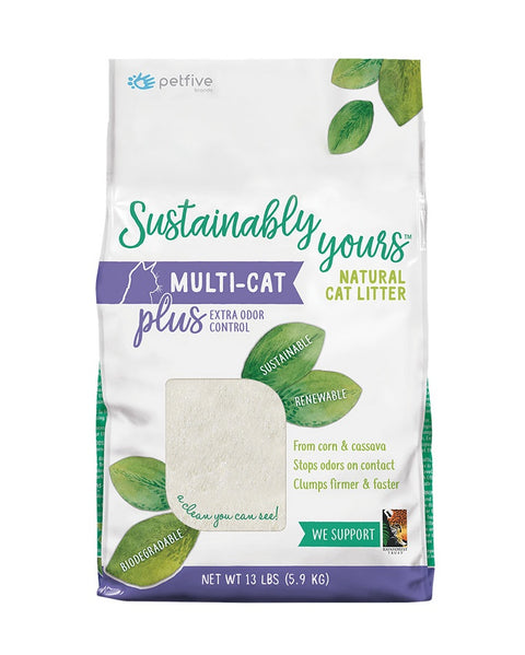 Sustainably Yours Natural Multi-Cat Plus Extra Odor Control Litter 13lb