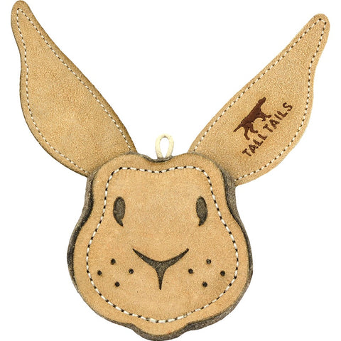 Tall Tails Scrappy Rabbit Natural Leather Dog Toy 4"