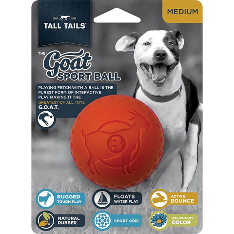 Tall Tails Goat Sport Ball Orange 3" Dog Toy