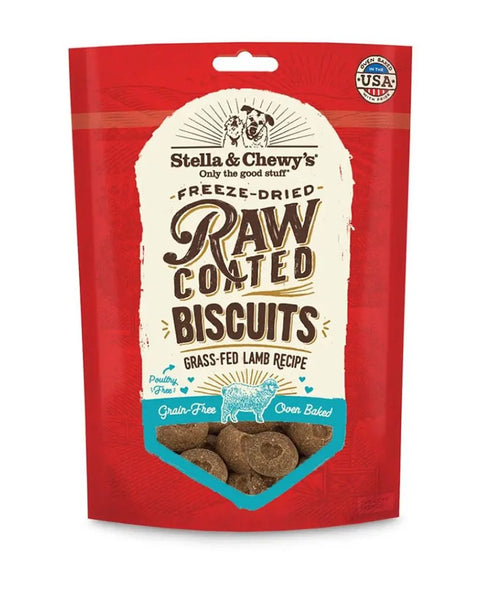 Stella & Chewy's Raw Coated Biscuit Dog Treats - Lamb 9oz