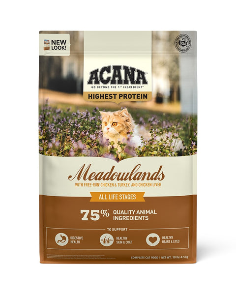 Acana Highest Protein - Meadowlands Dry Cat Food 10lb