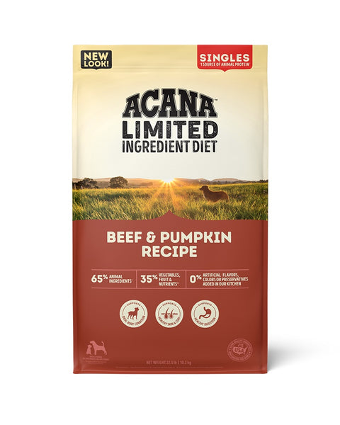 Acana Singles - Beef & Pumpkin Dry Dog Food 22lb