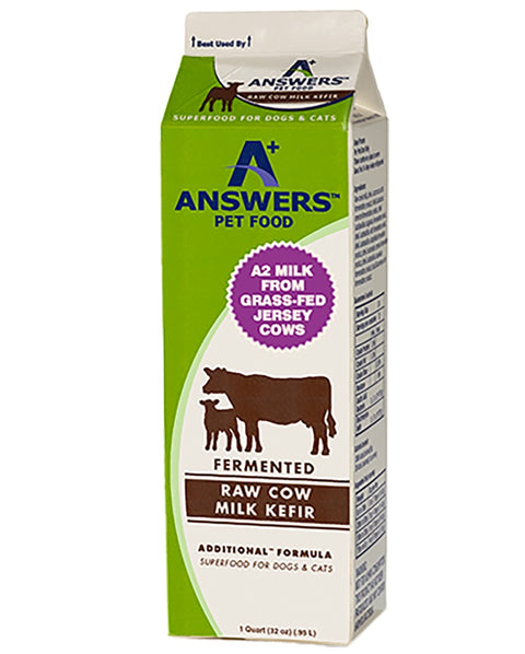 Answers Pet Food Fermented Raw Cow Milk Kefir for Dogs & Cats 64oz