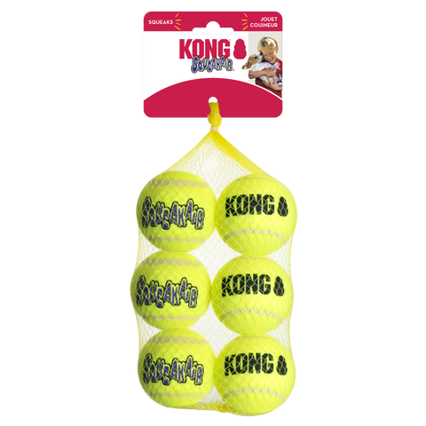Kong Squeak Air Tennis Ball Medium 2.5" - 6 pack