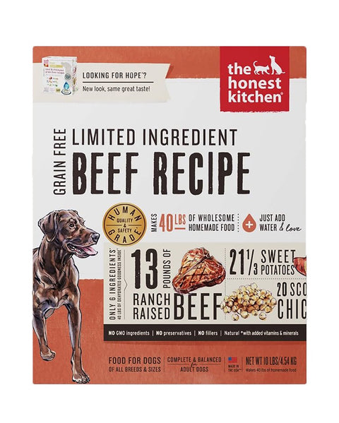 The Honest Kitchen Dehydrated Limited Ingredient Beef Dog Food 10lb