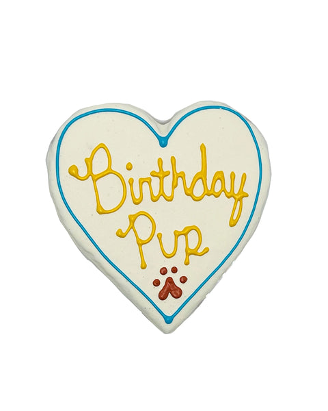 Petlingo Birthday Pup Heart Peanut Butter Dog Cookie