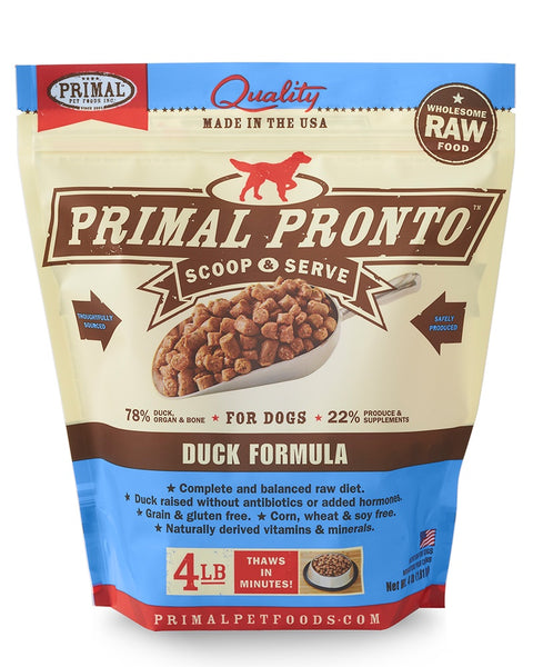 Primal Pronto Raw/Frozen Duck Canine Formula 4lb