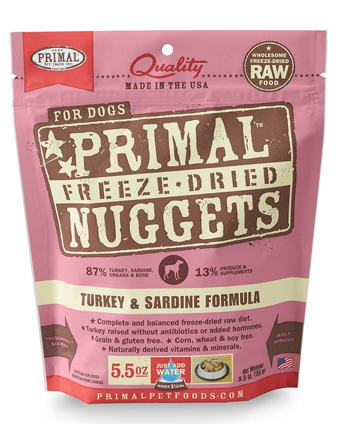 Primal Dog Freeze-Dried Turkey & Sardine Nuggets 5.5oz