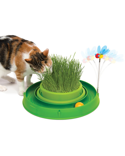 Catit Play 3-in-1 Circuit Ball Toy with Cat Grass