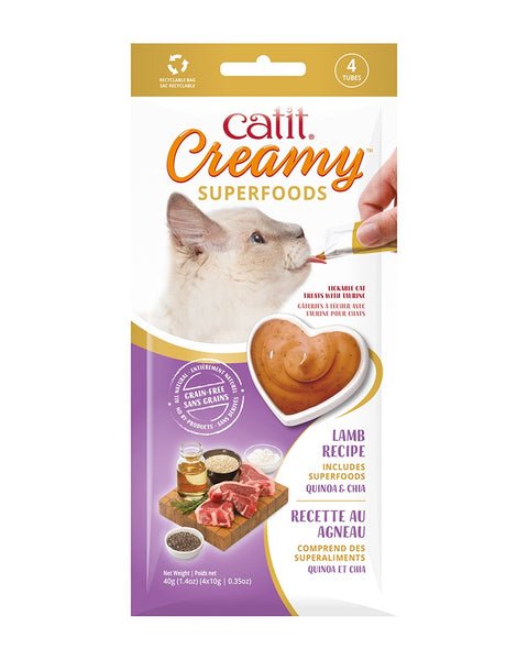 Catit Creamy Superfoods Lamb & Quinoa Cat Treats - 4 Pack