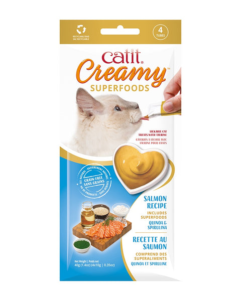 Catit Creamy Superfoods Salmon & Quinoa Cat Treats - 4 Pack