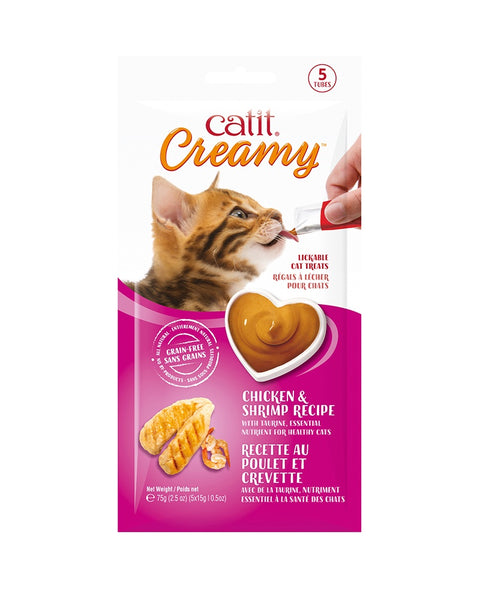Catit Creamy Chicken & Shrimp  Lickable Cat Treats - 5 Pack