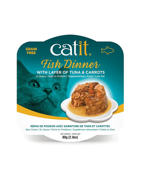 Catit Fish Dinner with Tuna & Carrots Wet Cat Food 2.8oz