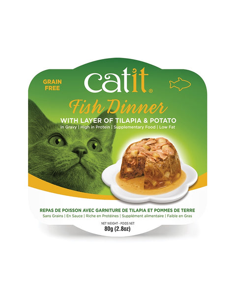 Catit Fish Dinner with Tilapia & Potato Wet Cat Food 2.8oz