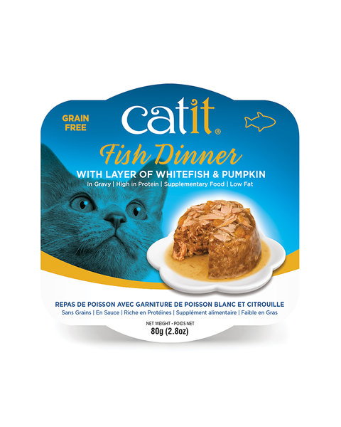 Catit Fish Dinner with Whitefish & Pumpkin Wet Cat Food 2.8oz