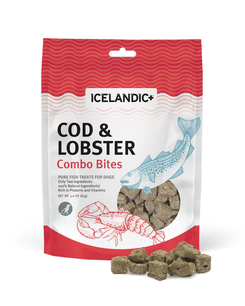 Icelandic+ Cod & Lobster Combo Bites Fish Dog Treats 3oz