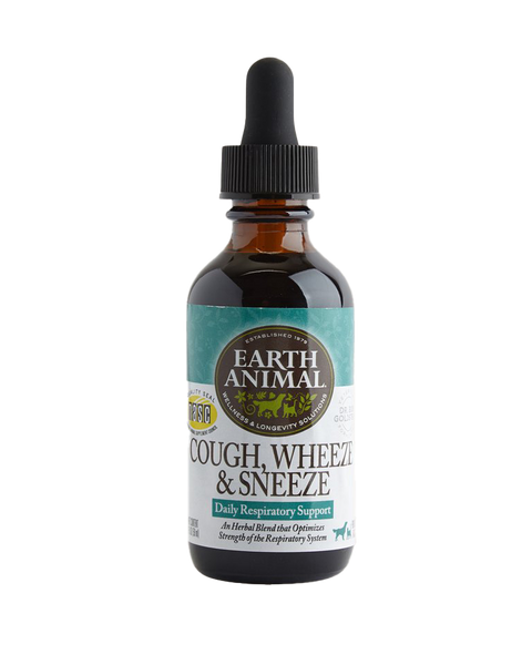 Earth Animal Herbal Remedies Cough, Wheeze & Sneeze for Dogs & Cats 2oz