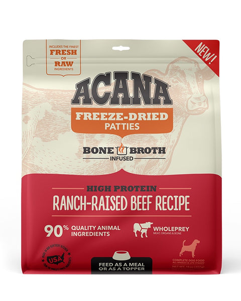 Acana Freeze-Dried Dog Food - Ranch Raised Beef Patties 14oz