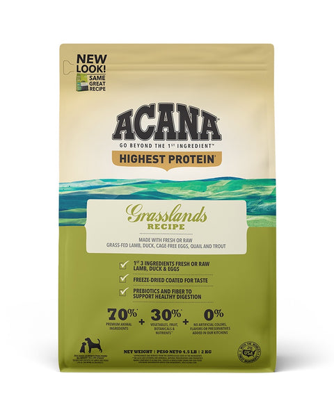 Acana Highest Protein - Grasslands Dry Dog Food 4.5lb