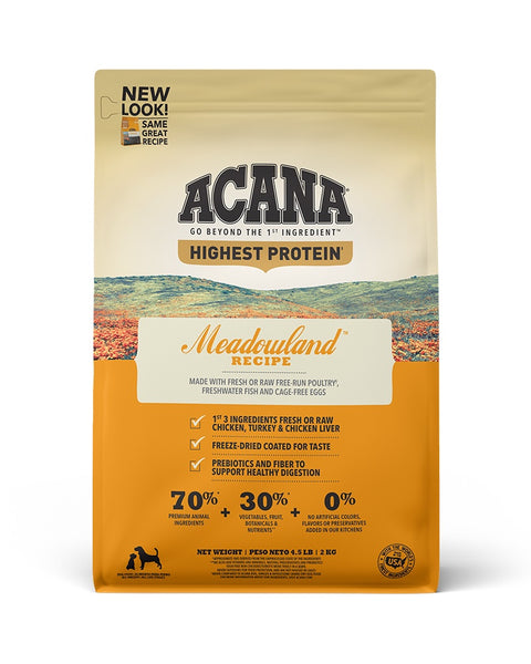 Acana Highest Protein - Meadowland Dry Dog Food 4.5lb