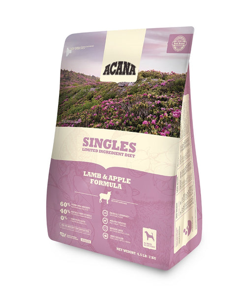 Acana Singles - Lamb  & Apple Dry Dog Food 4.5lb
