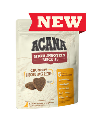 Acana High-Protein Biscuits - Crunchy Chicken Liver Recipe Dog Treats 9oz