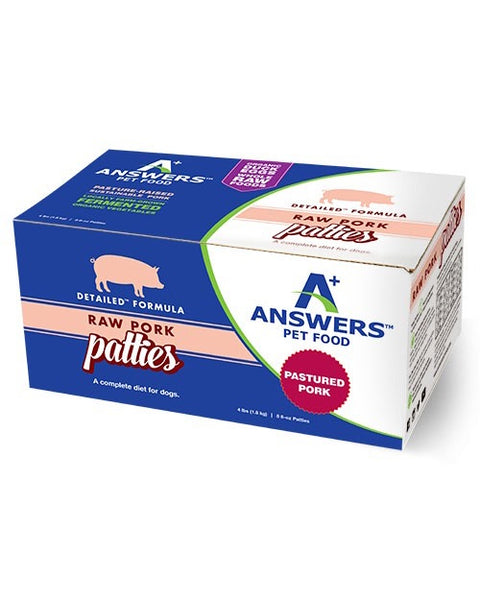 Answers Pet Food Raw Pork Detailed Formula for Dogs 4lb