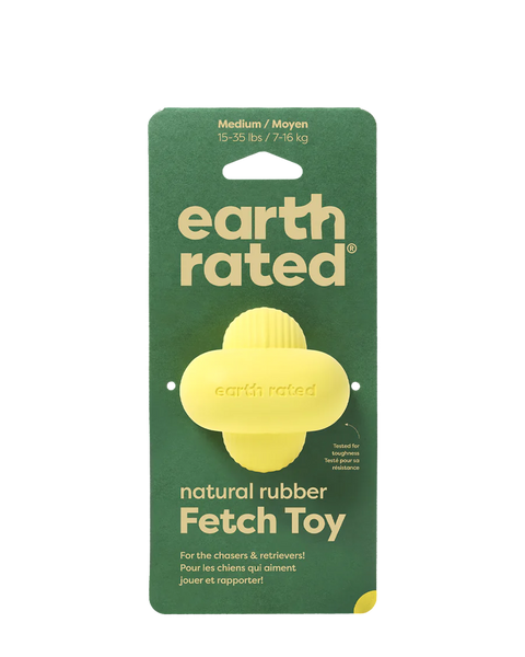 Earth Rated Yellow Fetch Dog Toy - Medium 2.5"