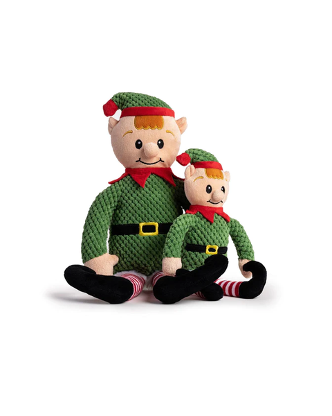 FabDog Floppy Holiday Elf Plush Dog Toy