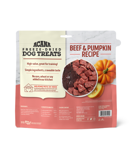 Acana Singles Beef & Pumpkin Freeze-Dried Dog Treats 3.25oz