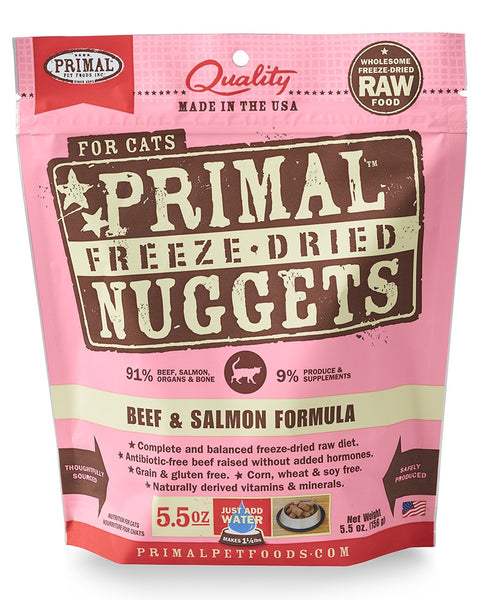 Primal Feline Freeze-Dried Beef & Salmon Nuggets 14oz